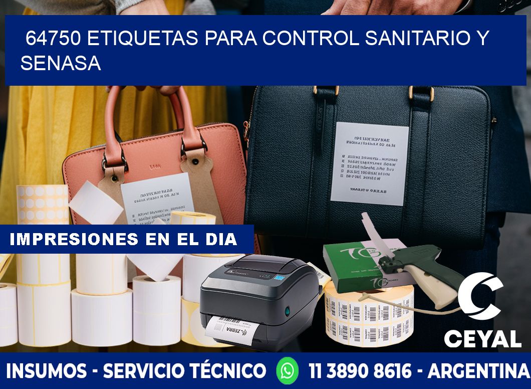 64750 etiquetas para control sanitario y SENASA