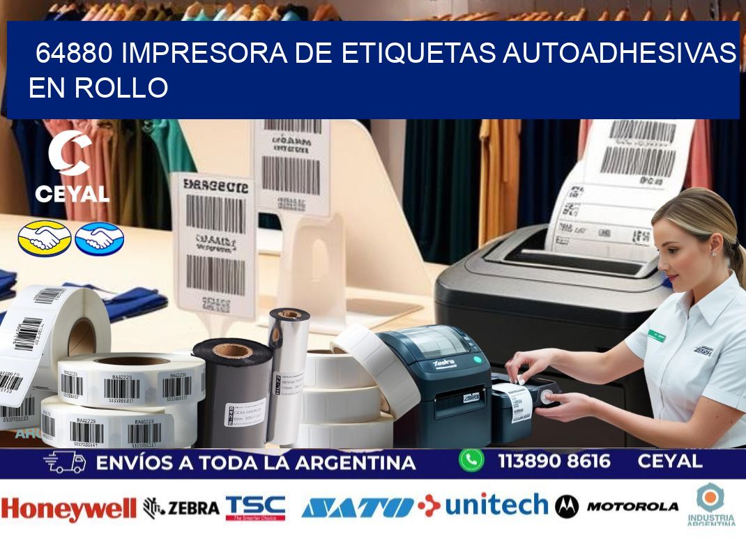 64880 impresora de etiquetas autoadhesivas en rollo