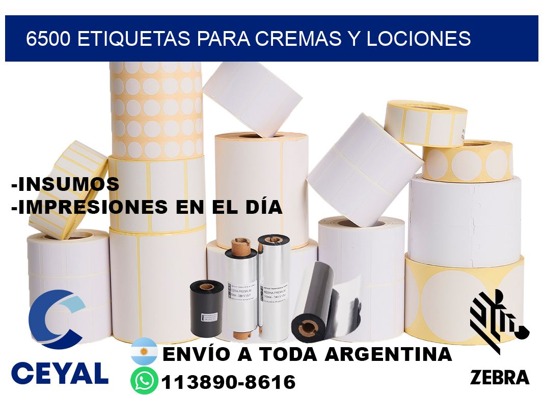 6500 Etiquetas para cremas y lociones