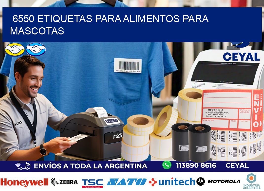 6550 Etiquetas para alimentos para mascotas