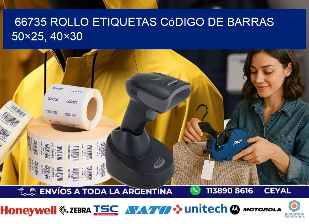 66735 rollo etiquetas código de barras 50×25, 40×30