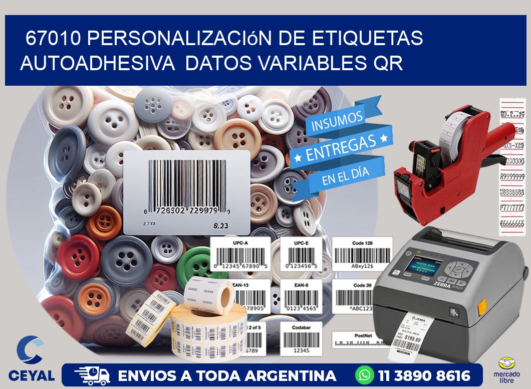 67010 Personalización de etiquetas autoadhesiva datos variables QR