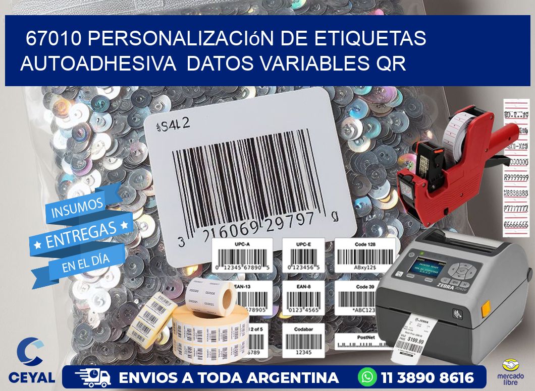 67010 Personalización de etiquetas autoadhesiva datos variables QR