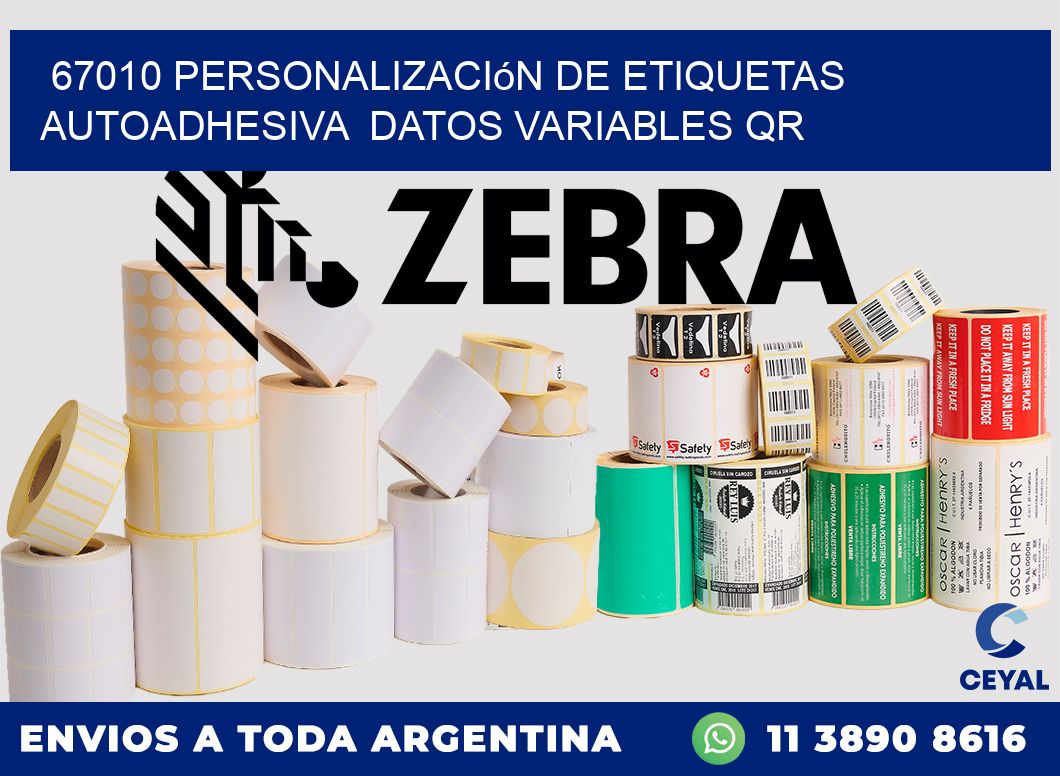 67010 Personalización de etiquetas autoadhesiva datos variables QR