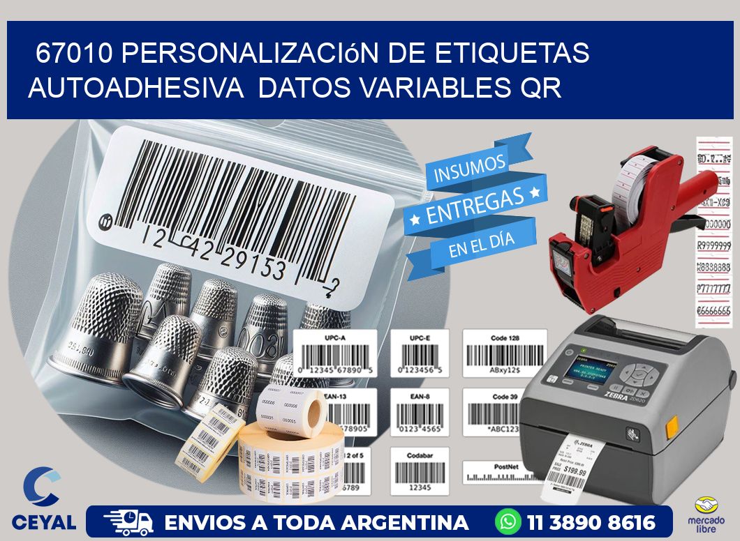 67010 Personalización de etiquetas autoadhesiva  datos variables QR