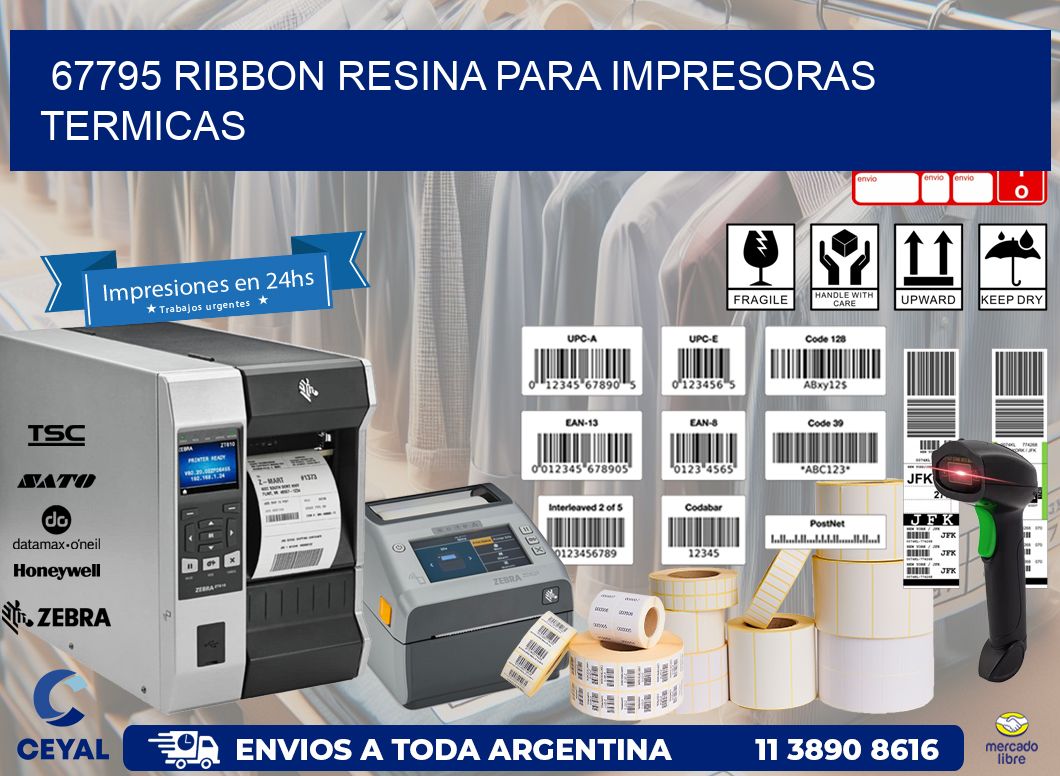 67795 ribbon resina para impresoras termicas
