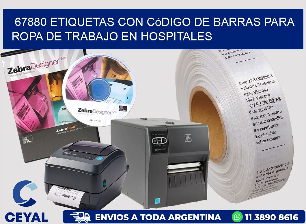 67880 Etiquetas con código de barras para ropa de trabajo en hospitales