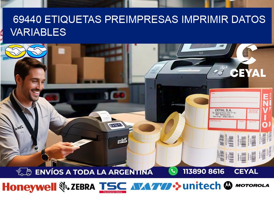 69440 Etiquetas preimpresas imprimir datos variables