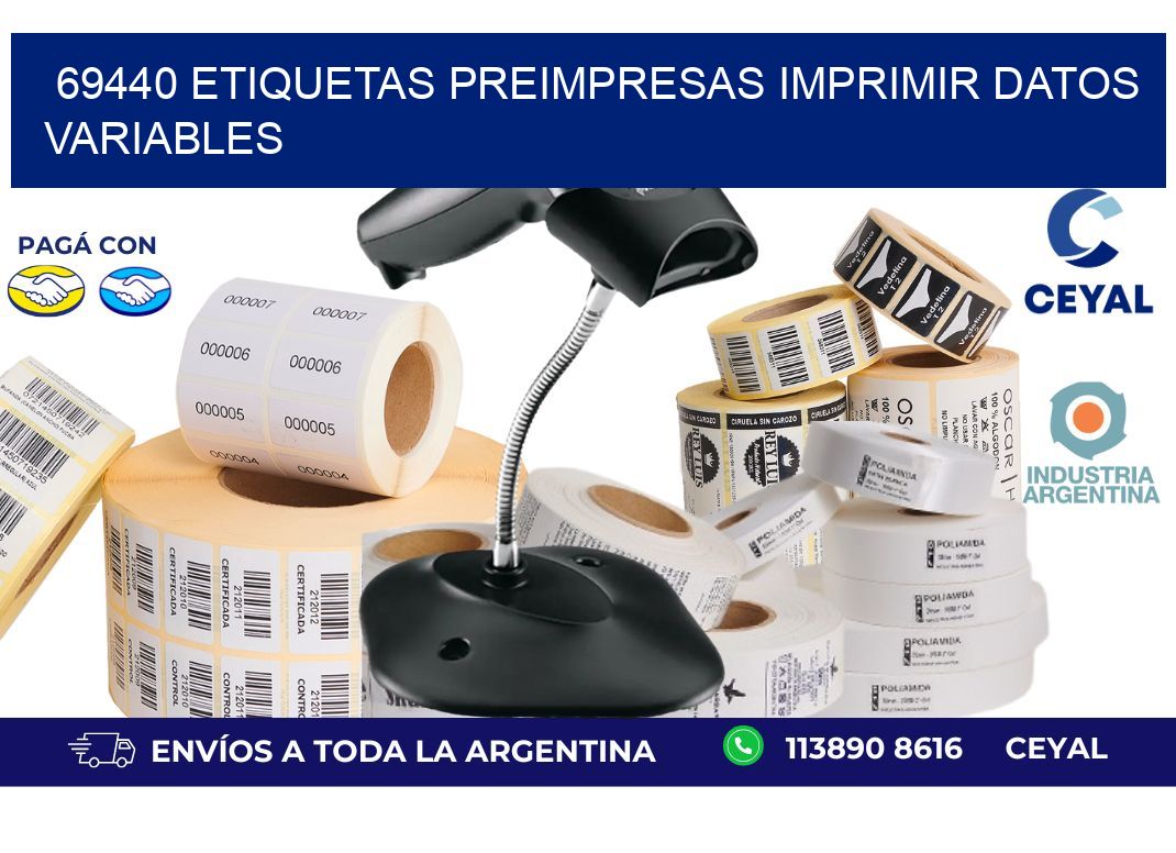 69440 Etiquetas preimpresas imprimir datos variables