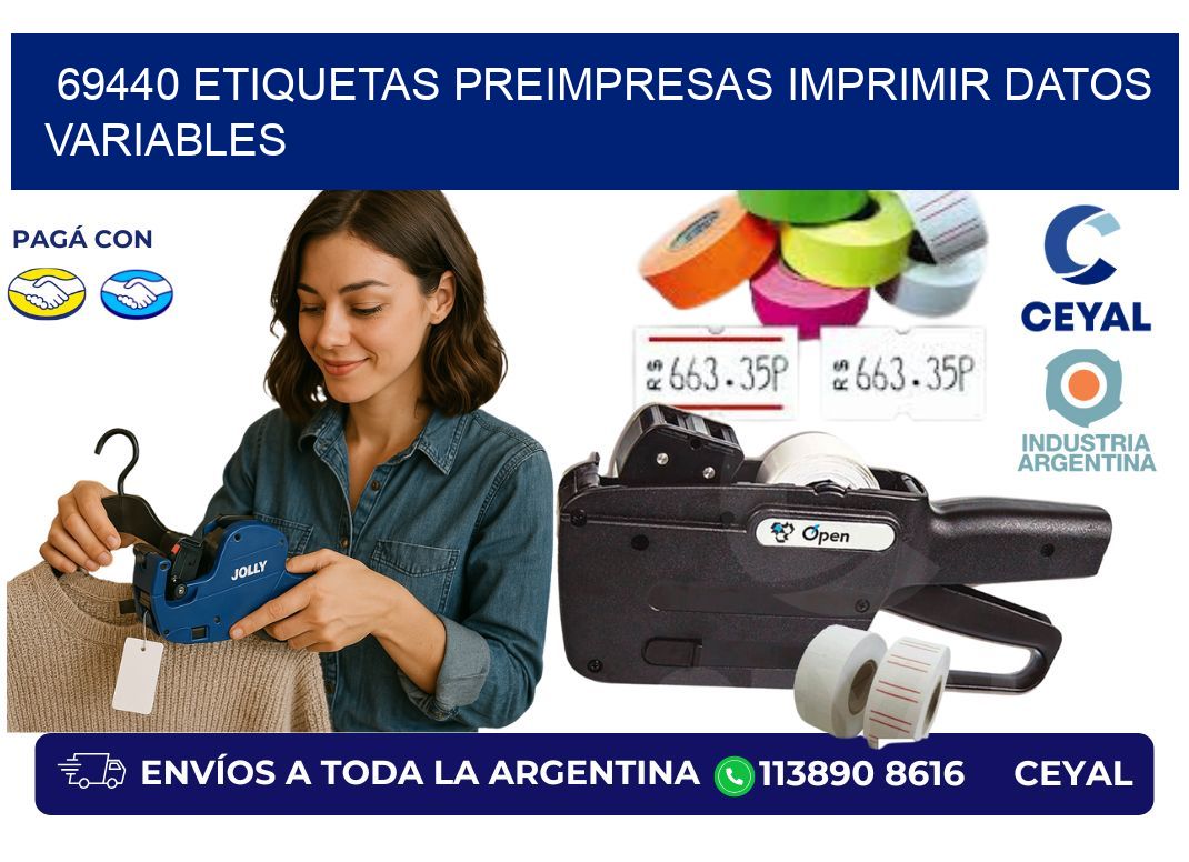 69440 Etiquetas preimpresas imprimir datos variables