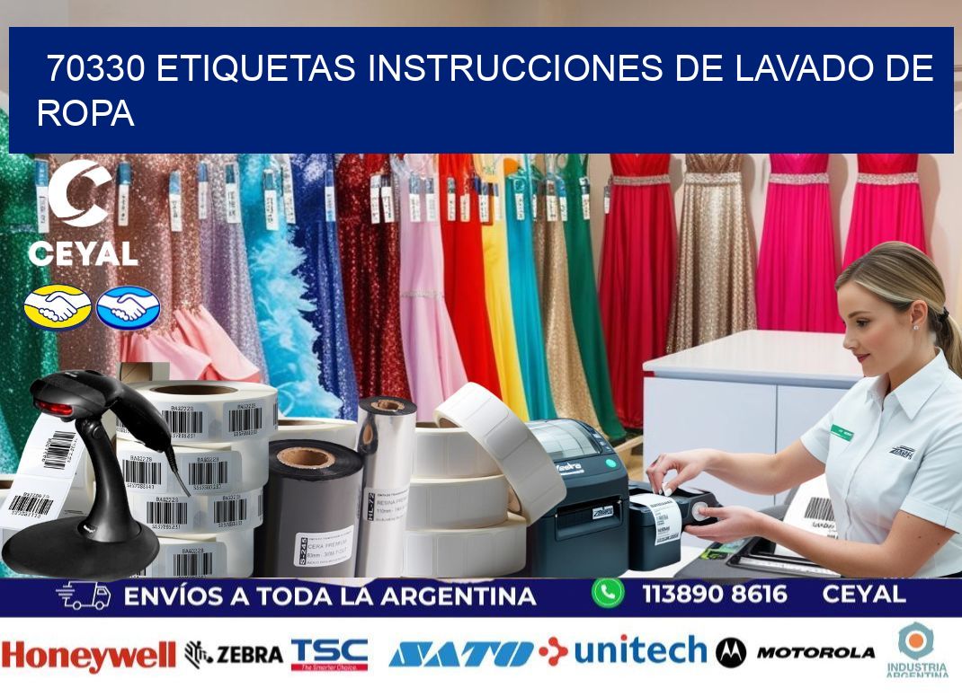 70330 etiquetas instrucciones de lavado de ropa