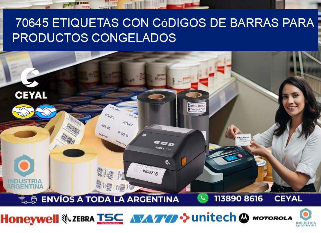 70645 Etiquetas con códigos de barras para productos congelados