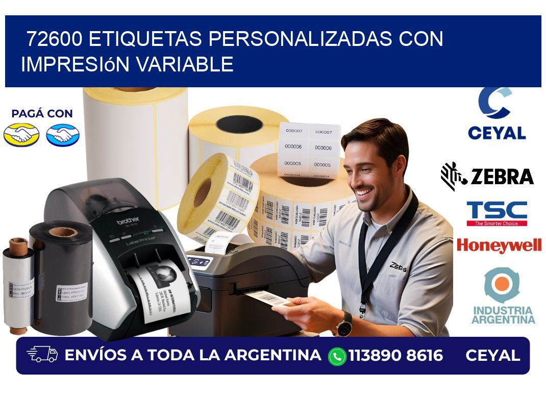 72600 etiquetas personalizadas con impresión variable