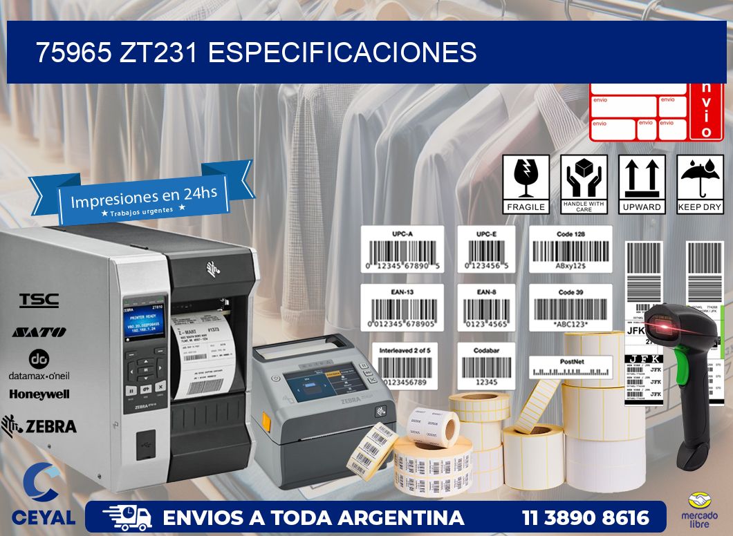 75965 ZT231 especificaciones