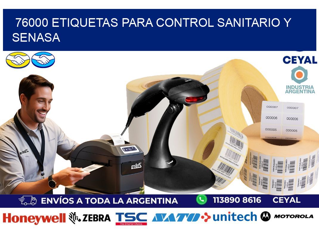 76000 etiquetas para control sanitario y SENASA