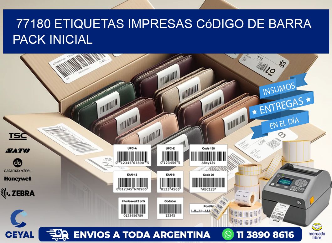 77180 Etiquetas Impresas código De Barra Pack Inicial