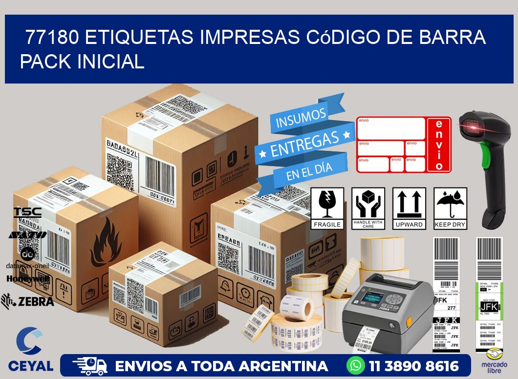 77180 Etiquetas Impresas código De Barra Pack Inicial