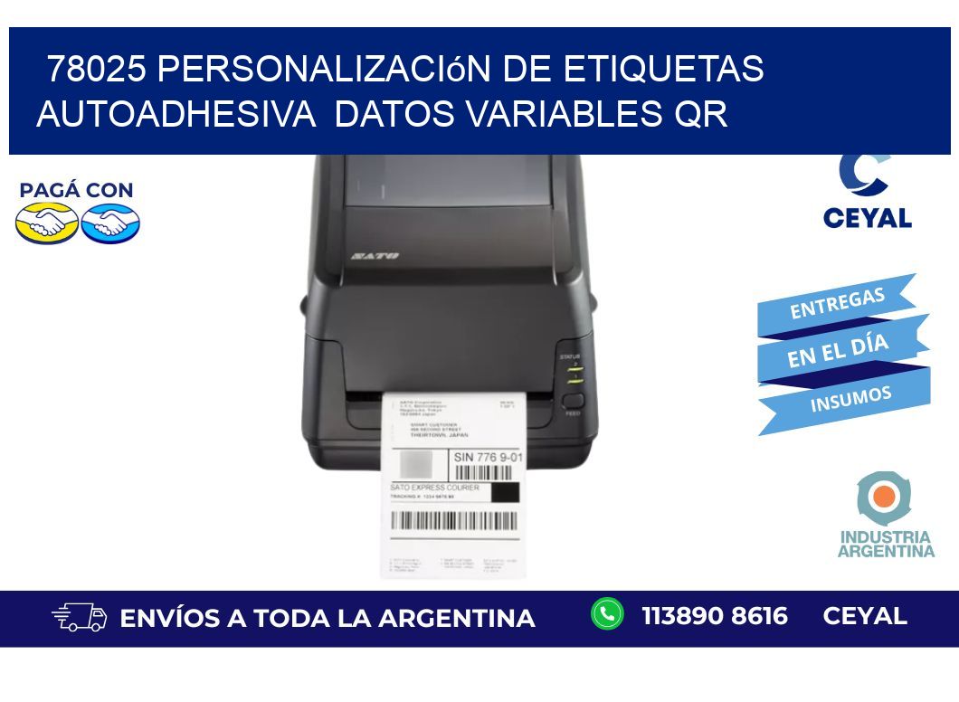78025 Personalización de etiquetas autoadhesiva datos variables QR