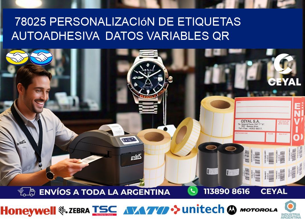 78025 Personalización de etiquetas autoadhesiva  datos variables QR