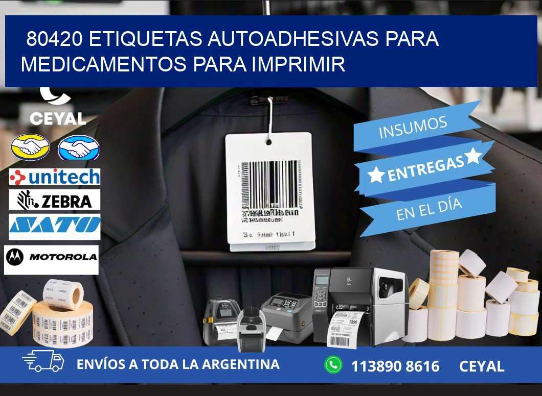 80420 Etiquetas autoadhesivas para medicamentos para imprimir