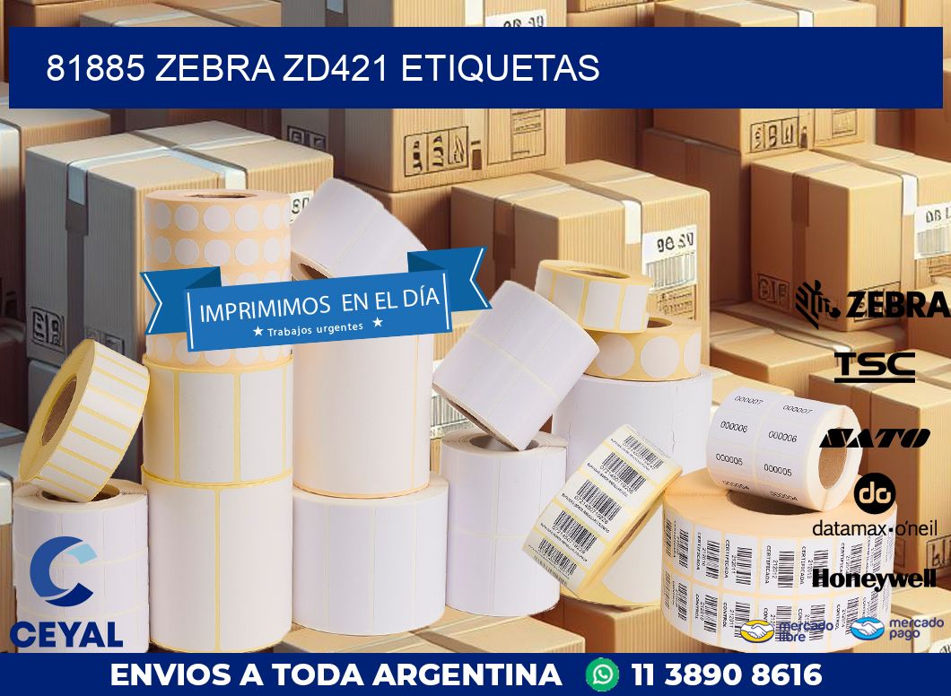 81885 Zebra ZD421 etiquetas