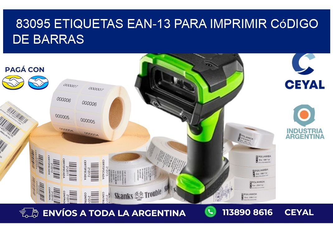 83095 etiquetas ean-13 para imprimir código de barras
