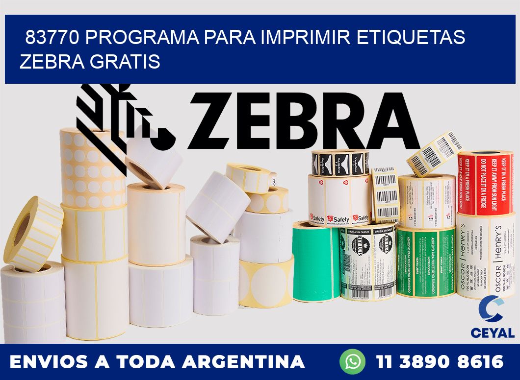 83770 Programa para imprimir etiquetas Zebra gratis