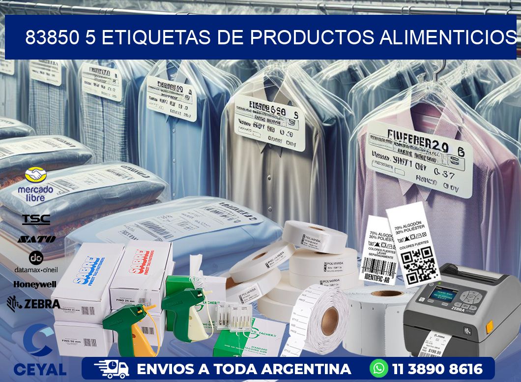 83850 5 etiquetas de productos alimenticios