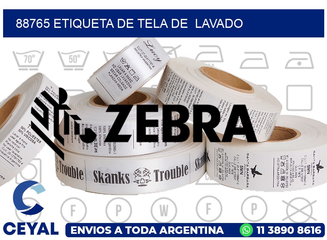88765 etiqueta de tela de lavado
