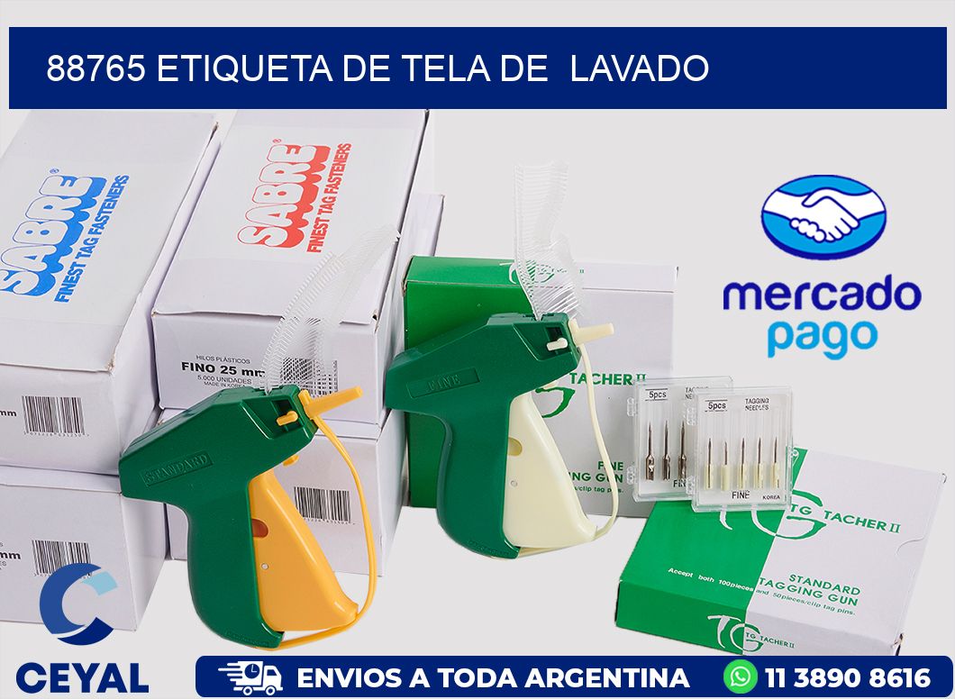 88765 etiqueta de tela de lavado