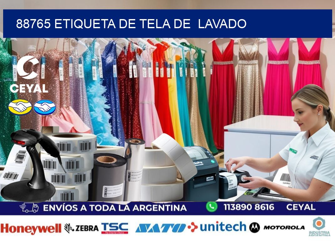 88765 etiqueta de tela de  lavado