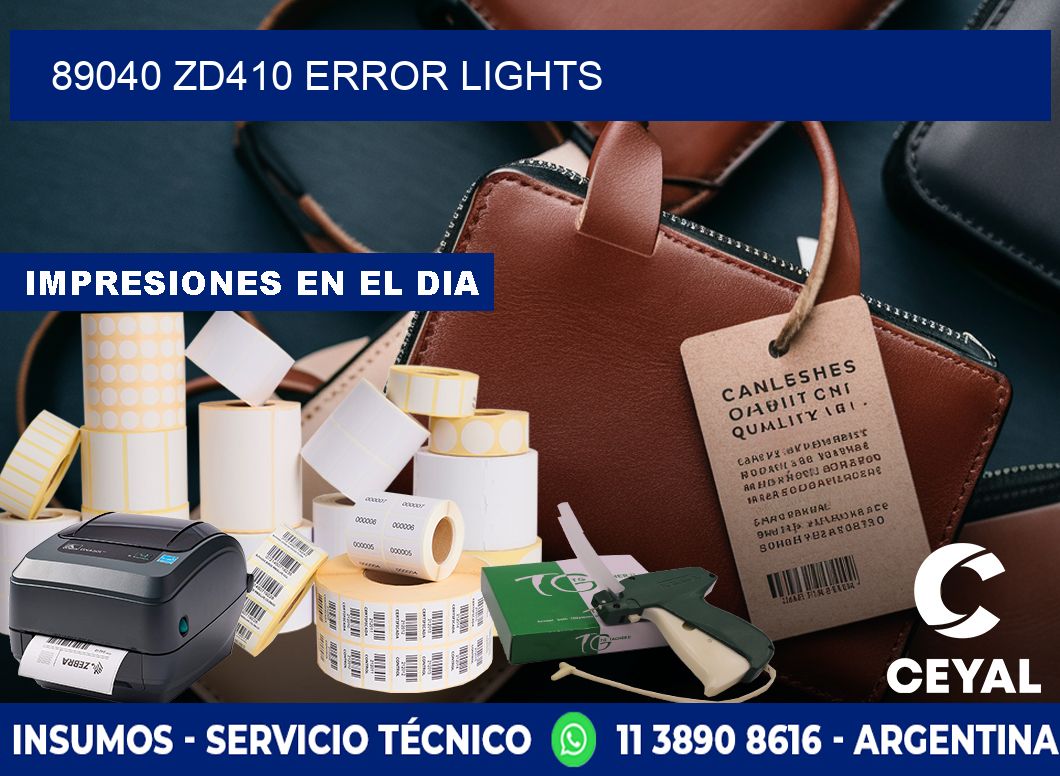 89040 ZD410 error lights
