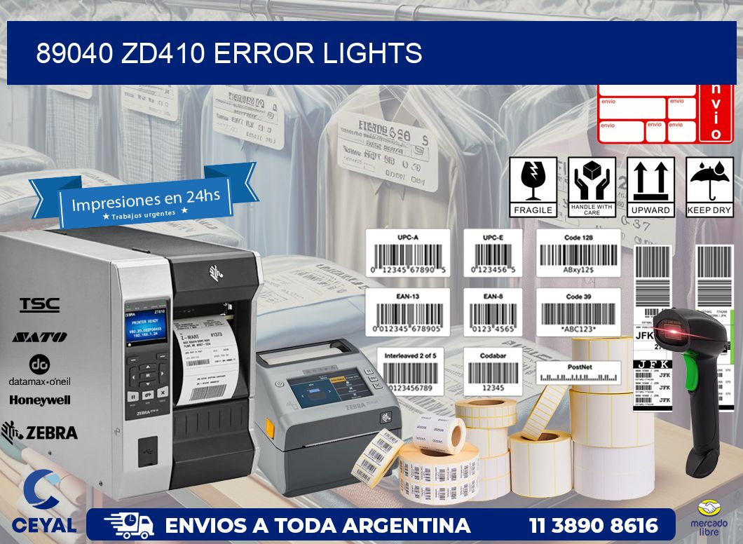 89040 ZD410 error lights