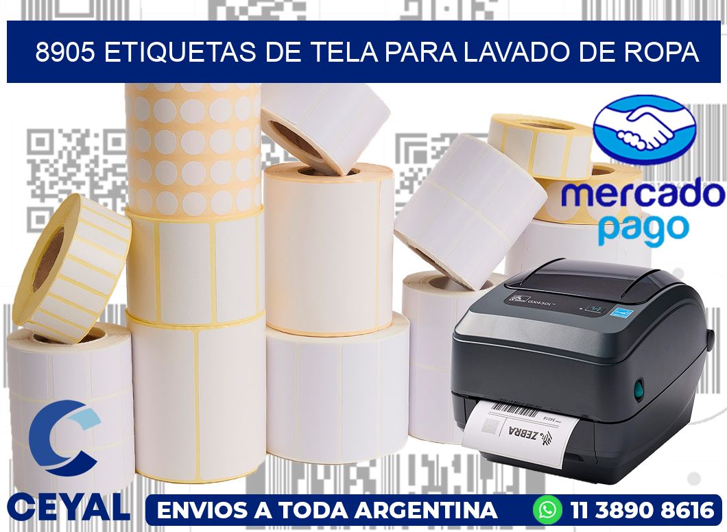 8905 Etiquetas de tela para lavado de ropa