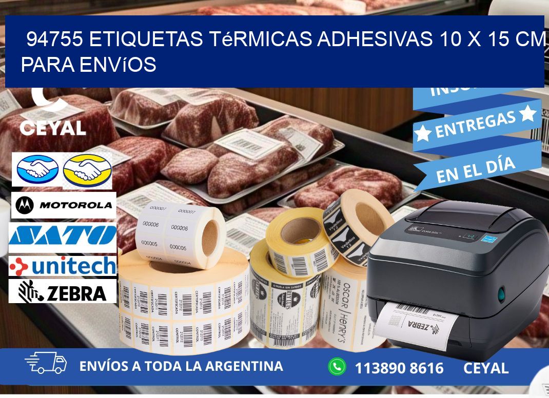 94755 Etiquetas Térmicas Adhesivas 10 x 15 cm para Envíos