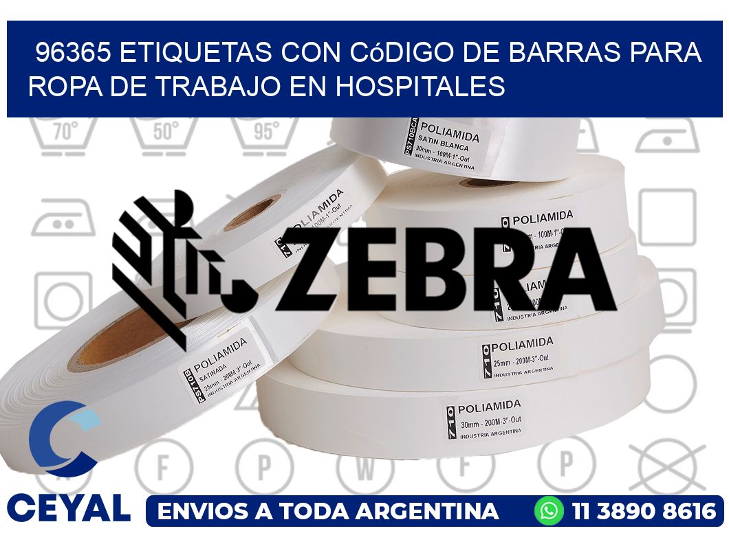 96365 Etiquetas con código de barras para ropa de trabajo en hospitales