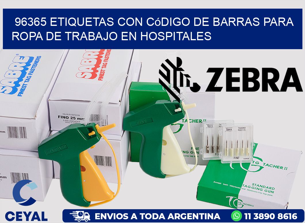 96365 Etiquetas con código de barras para ropa de trabajo en hospitales