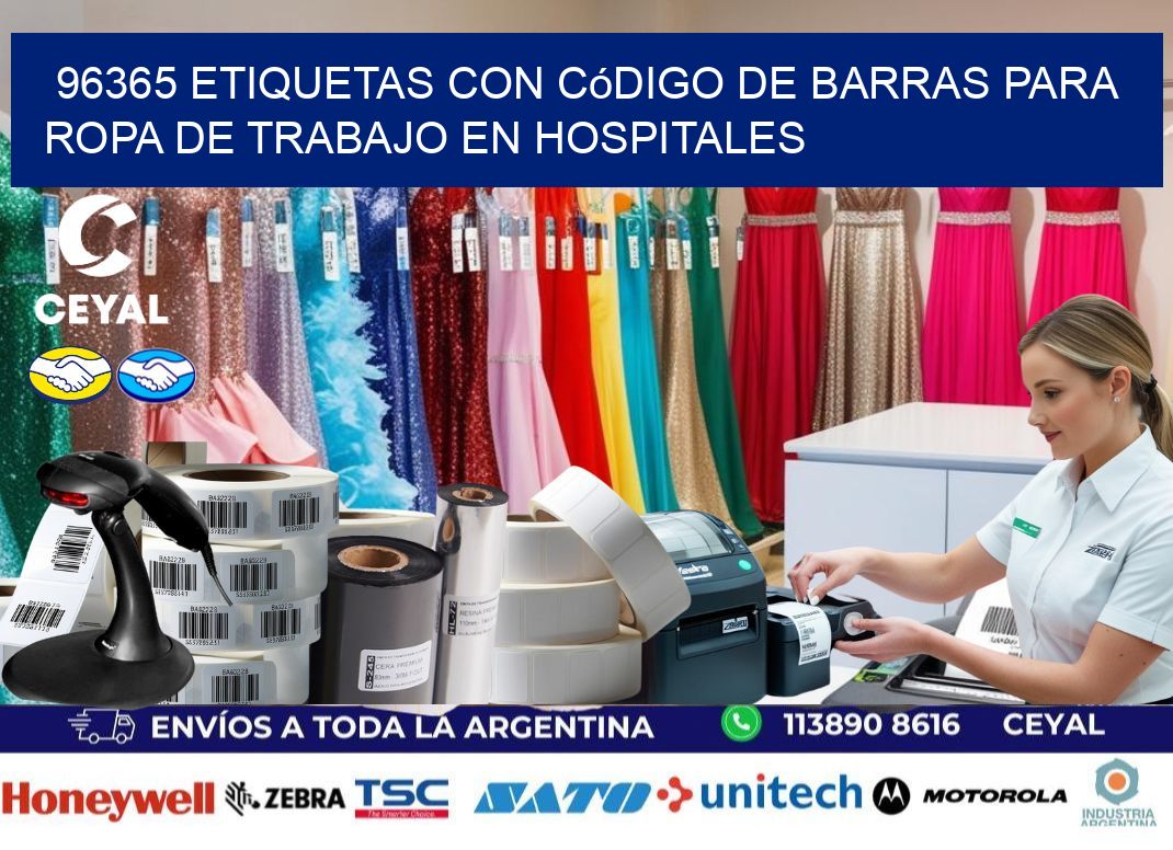 96365 Etiquetas con código de barras para ropa de trabajo en hospitales
