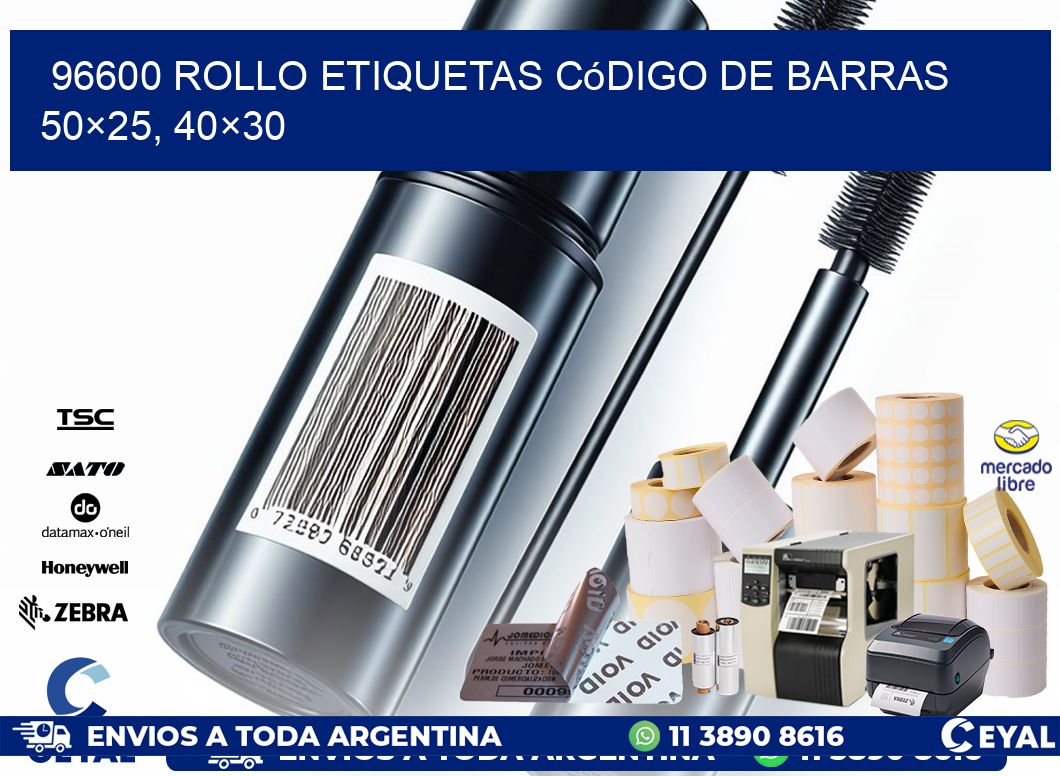 96600 rollo etiquetas código de barras 50×25, 40×30