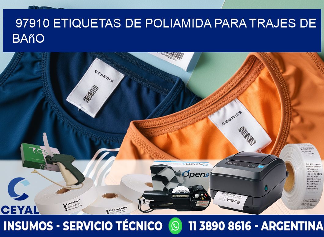 97910 etiquetas de poliamida para trajes de baño