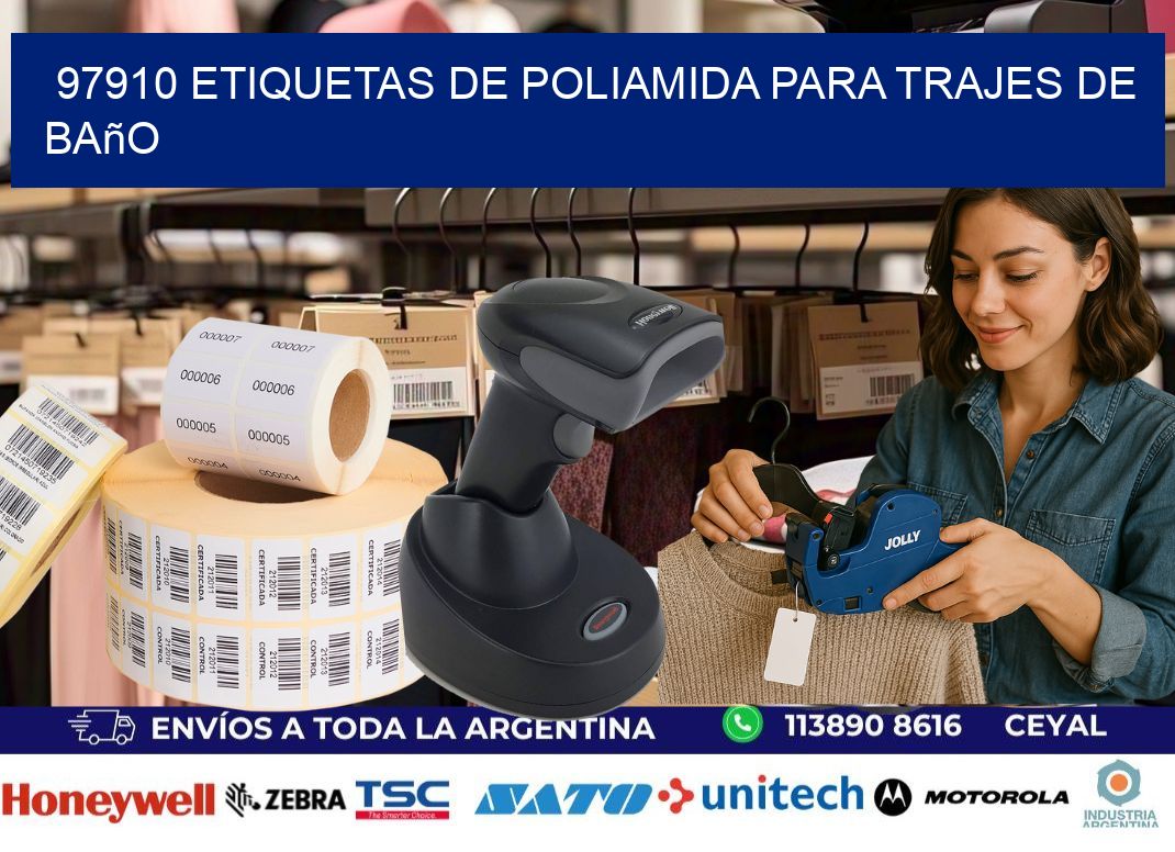 97910 etiquetas de poliamida para trajes de baño