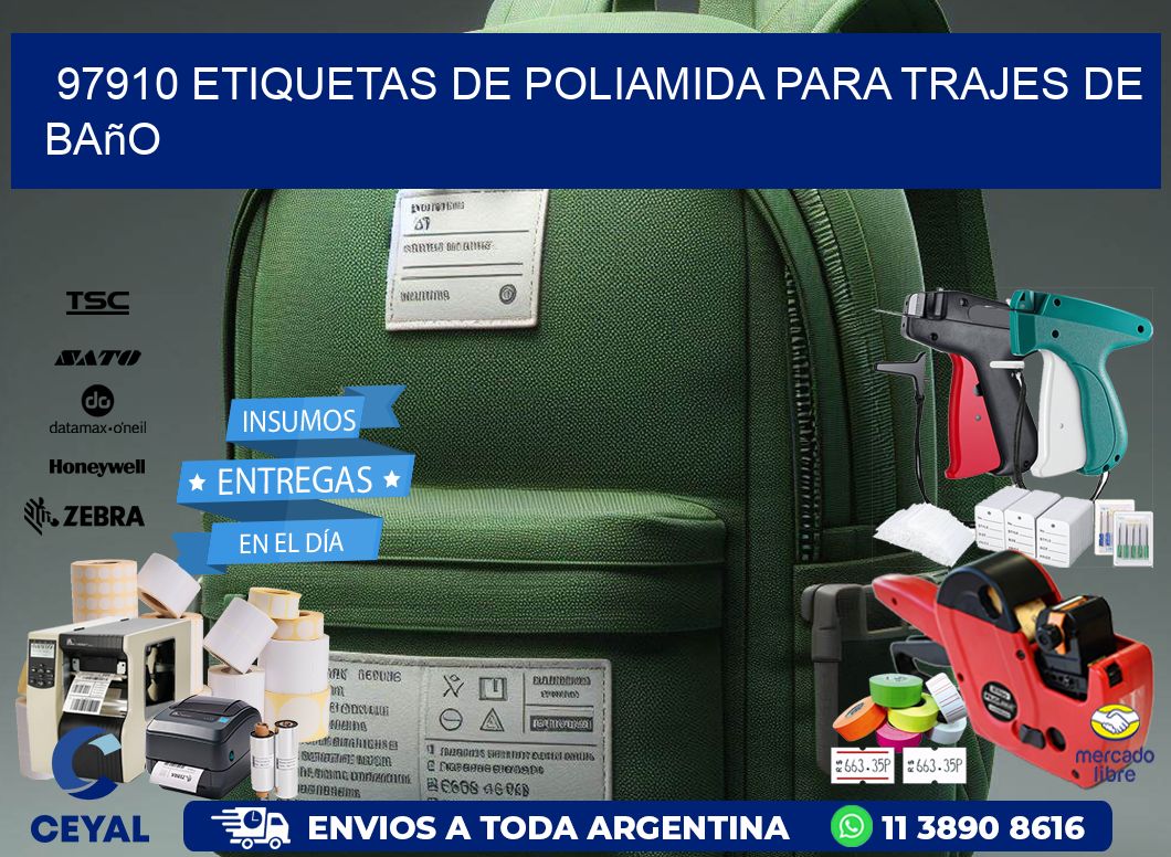 97910 etiquetas de poliamida para trajes de baño