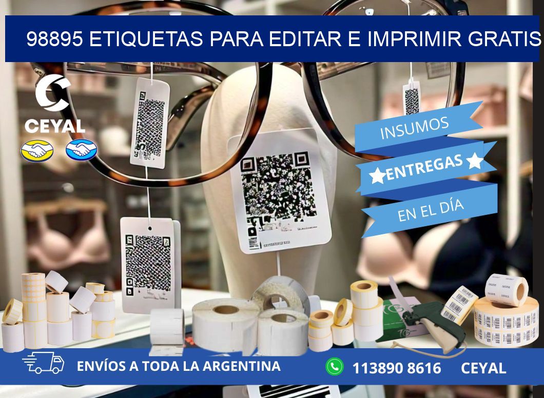 98895 Etiquetas para editar e imprimir gratis