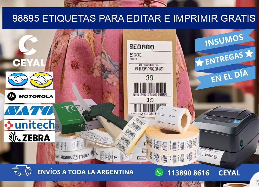 98895 Etiquetas para editar e imprimir gratis