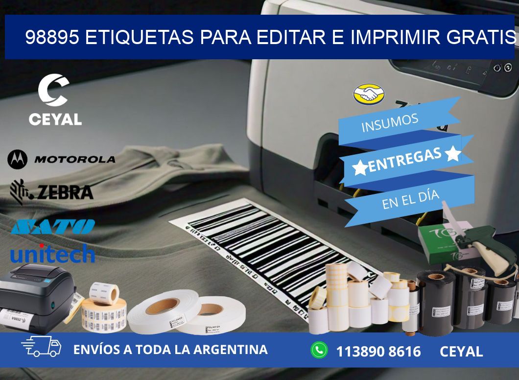 98895 Etiquetas para editar e imprimir gratis