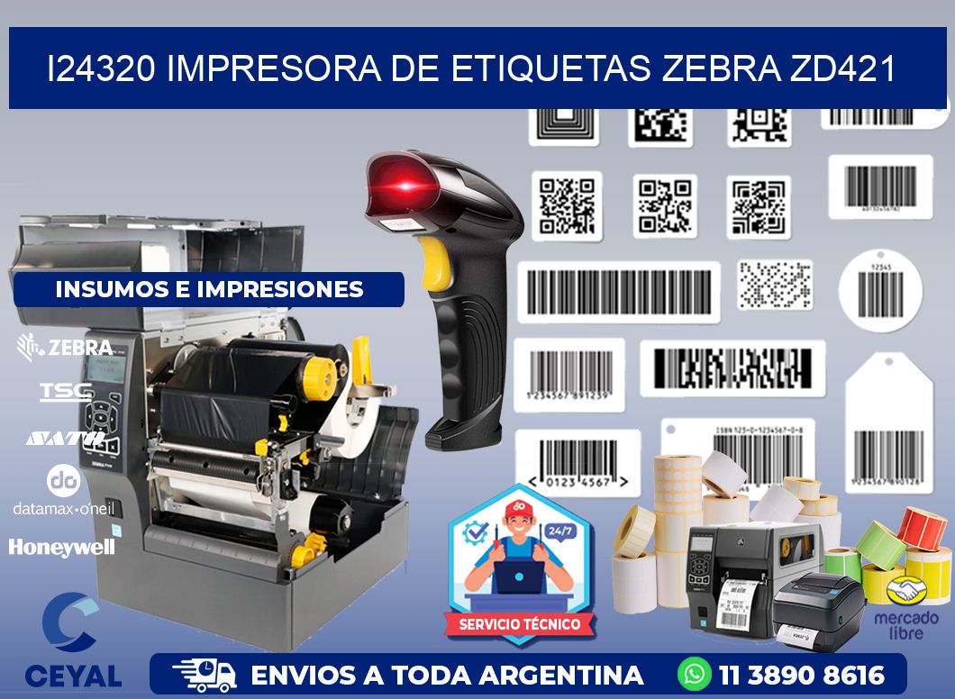 I24320 impresora de etiquetas Zebra ZD421