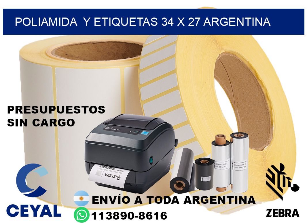 Poliamida y etiquetas 34 x 27 argentina