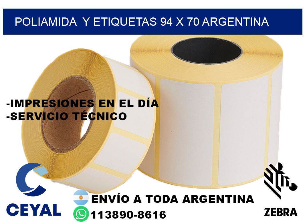 Poliamida y etiquetas 94 x 70 argentina