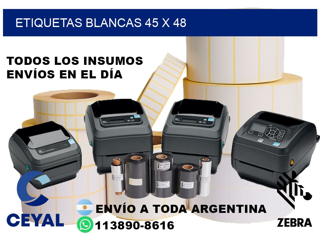 etiquetas blancas 45 x 48