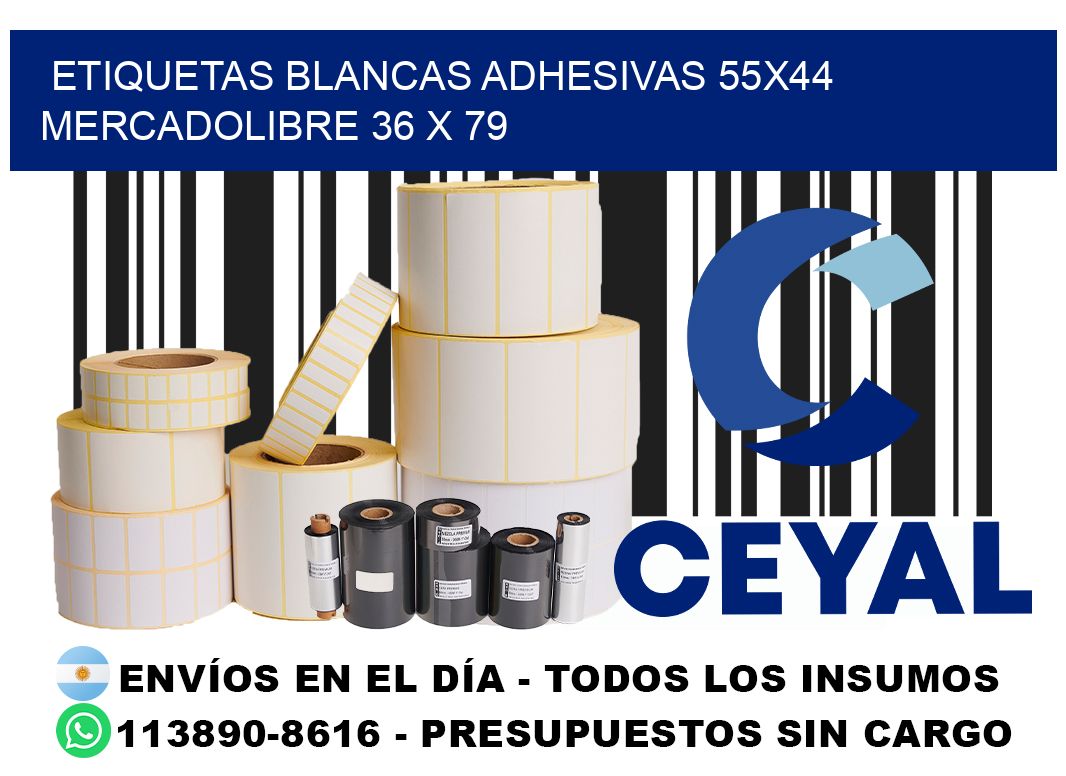 etiquetas blancas adhesivas 55x44 mercadolibre 36 x 79